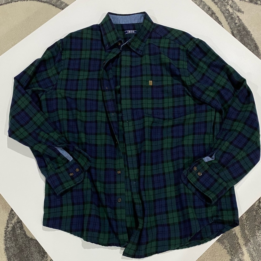 IZOD Green/Navy Flannel